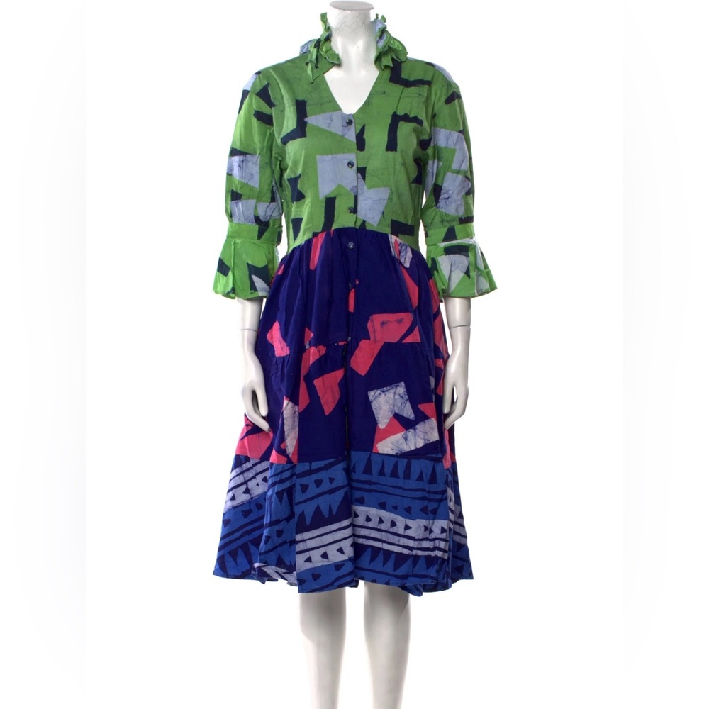 Studio 189 green and blue midi dress size small